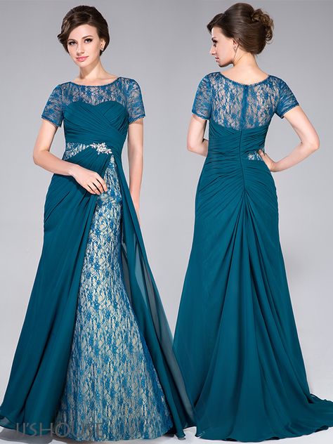 Look and feel elegant in this lace formal dress. #jjshouse #motherdress #dress Brokat Tile Dress, Brides Made Dress, Brokat Tile, Tile Dress, Wedding Evening Gown, Navy Maxi Dress, Long Gowns, Ruffle Beading, Stylish Short Dresses