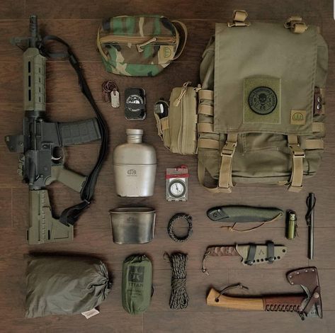 Prepping Gear, Bushcraft Gear, Survival Bag, Tac Gear, Tactical Gear Loadout, Combat Gear, Apocalypse Survival, Survival Equipment, Urban Survival