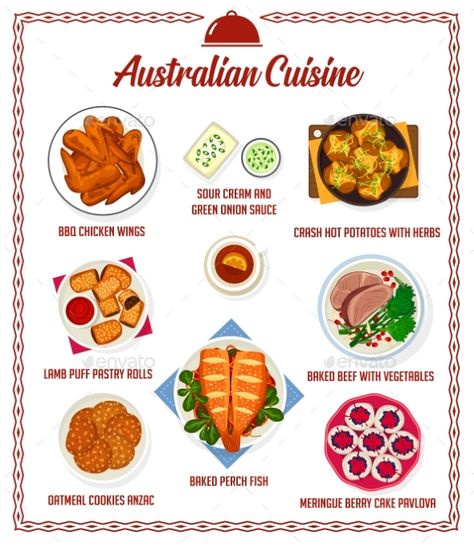 Typical Australian Food, Australian Food Recipes, Green Onion Sauce, Potatoes With Herbs, Australian Foods, Crash Hot Potatoes, Australian Party, Chocolate Crackles, Steak And Onions