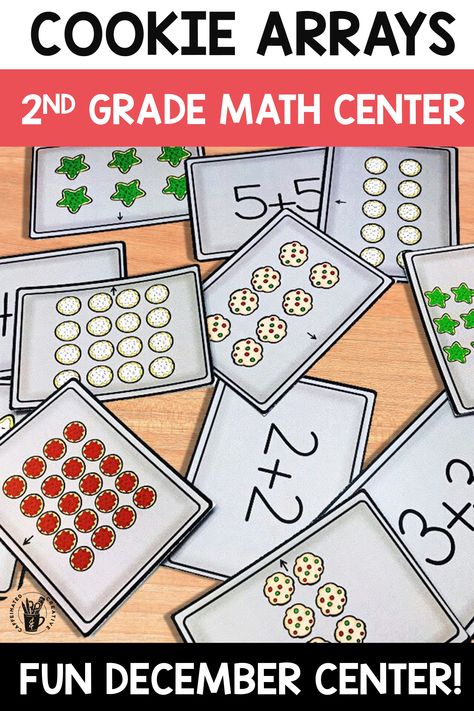 Christmas Cookies Array Center is a fun and interactive way for students to practice arrays. Arrays Second Grade, December Math Activities, Christmas Math Activities 2nd Grade, Arrays 2nd Grade, Teaching Arrays, Math Christmas Activities, Array Math, December Centers, December Math