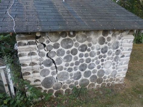 Cordwood Mistakes (How to Avoid) | Cordwood Construction Cordwood Homes, How To Build A Log Cabin, Stone Building, Cord Wood, Earthship Home, Natural Homes, Wood Building, Cob House, Hobbit House