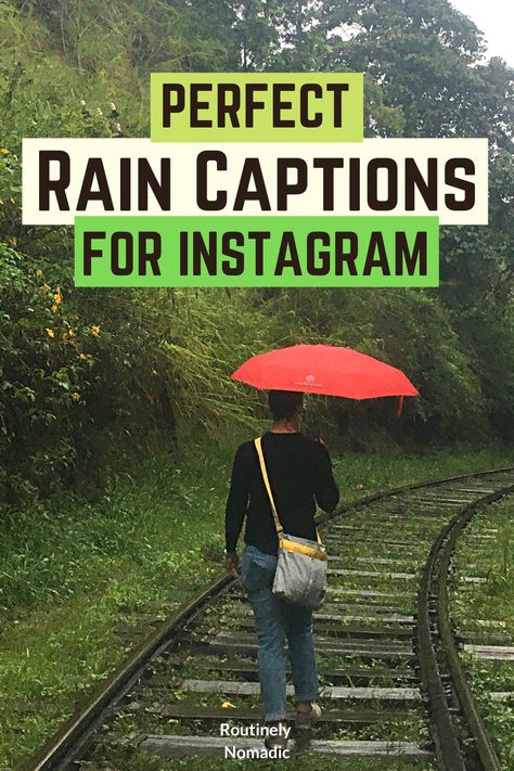 Did you just have the most amazing time in the rain and are now looking for the perfect rain captions for Instagram, Instagram story or snapchat? Here are ideas for good captions about the rain that are funny, short, about dancing in the rain, rainy days, coffee and rain, and after the rain. And a list of the best rain quotes for Instagram. Find the best one that fits your experience, picture or just inspires you! Monsoon Journal Ideas, Rain Short Quotes For Instagram, Rainy Day Short Quotes, Rain Photography Captions, Hiking In The Rain Quotes, Rain Hashtags Instagram, Rainy Days Quotes Instagram, Quotes About Rainy Weather, Rain Short Caption