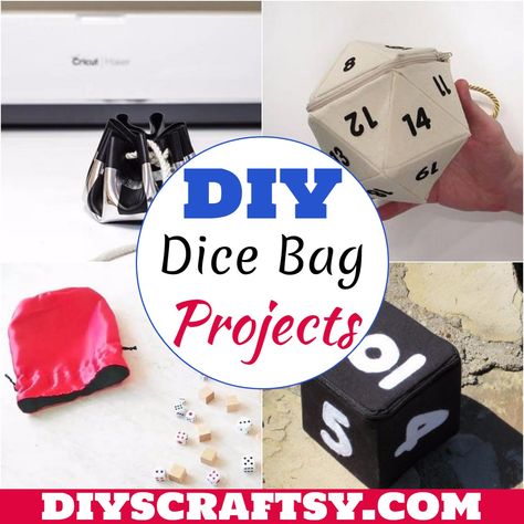 24 DIY Dice Bag Projects - How To Make A Dice Bag Diy Dice Bag, Diy Dice, Dice Bag, Diy Gifts, Gifts