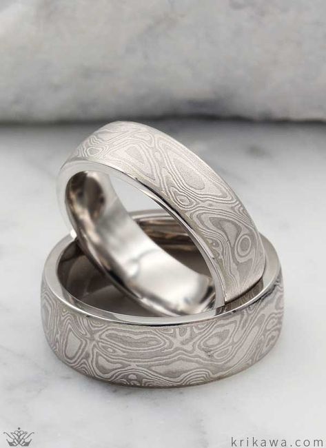 Iced Platinum Mokume Gane Wedding Ring Set! Mens Platinum Wedding Ring, Mens Wedding Ring Platinum, Groom Ring Silver, Mens Platinum Ring, Male Wedding Rings Silver, Men’s Wedding Rings Silver, Mens Silver Wedding Rings, Silver Mens Wedding Ring, Mens Wedding Bands Silver