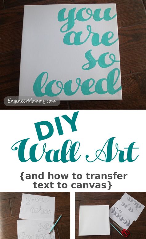 Looking for a fun way to create a cute DIY art that you can use in your home decor? Check out my tutorial for how to transfer text to canvas. Engineer Prints, Diy Canvas Wall Art, Cute Diy, Adult Crafts, Art How, Canvas Crafts, Button Crafts, Décor Diy, Cute Diys