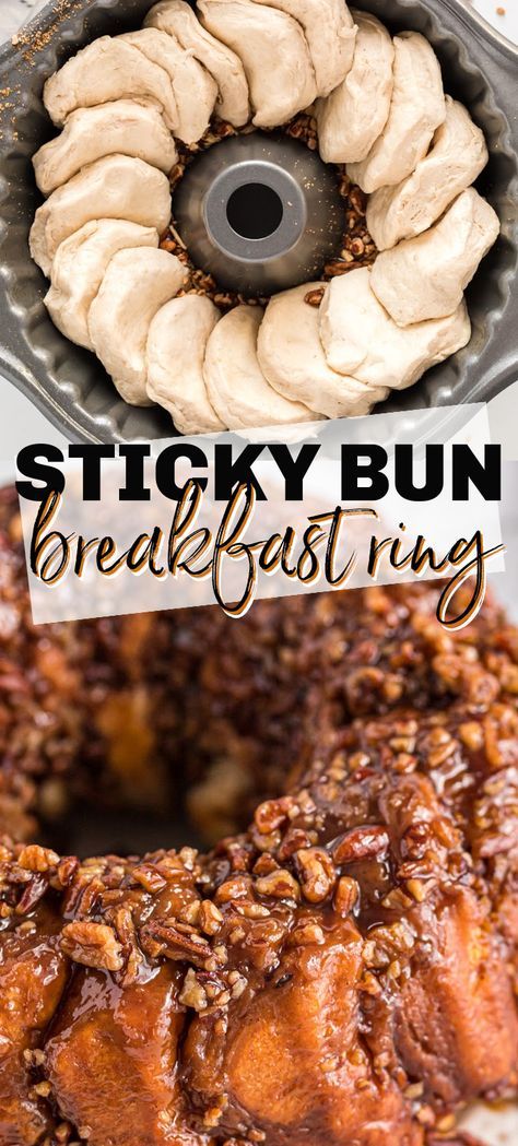 Sticky Buns With Biscuits, Easy Hot Cross Buns Recipe, Pinterest Desserts, Refrigerator Biscuits, Breakfast Ring, Tube Cake, Sticky Bun, Sticky Buns Recipes, Simple Breakfast