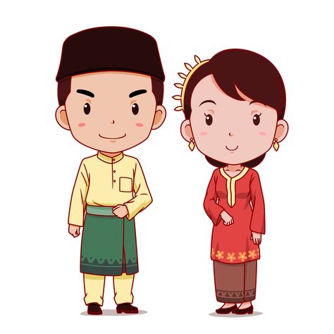 Download the Couple of cartoon characters in Malaysian traditional costume. 4903120 royalty-free Vector from Vecteezy for your project and explore over a million other vectors, icons and clipart graphics! Couple Cartoon Characters, Cartoon Costumes, Cute Couple Cartoon, Floral Poster, Best Photo Poses, Photo Poses For Couples, Traditional Costume, Art Drawings For Kids, Couple Cartoon