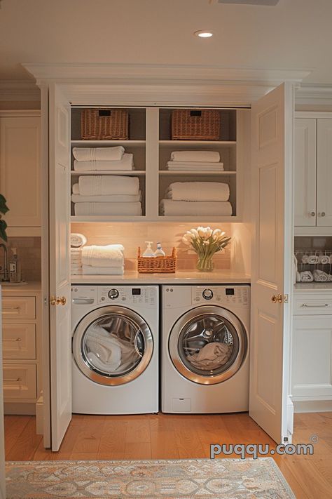 Laundry Room Ideas Small Space Closet, Side By Side Laundry Closet Ideas, Side By Side Laundry Closet, Entryway And Laundry Room Ideas, Condo Laundry Room Ideas, Side By Side Laundry Room Ideas, Entryway Laundry Room Ideas, Small Laundry Closet Makeover, Laundry In Bedroom