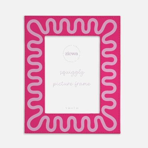 5x7 Wavy Picture Frame – Unique Squiggly Design, Leather-Like Photo Frame for Home Décor, Office, Gallery Wall, and Gifts (Fuschia) Office Gallery Wall, Kitchen Clothes, Album Frames, Handmade Products, Home Décor, Wedding Accessories, Picture Frame, Photo Album, Photo Frame