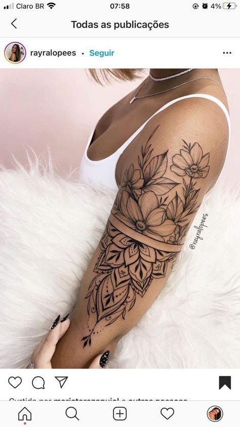 Tattoos For Women Hip, Women Hip Tattoos, Mandala Tattoo Sleeve Women, Mandala Arm Tattoos, Hip Tattoos, Feminine Tattoo Sleeves, Tattoos For Women Half Sleeve, Hip Tattoos Women, Pretty Tattoos For Women