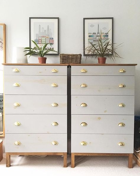 IKEA Tarva Hacks and DIY Ideas and Photos | Hunker Dresser Inspo, Tarva Dresser, Ikea Tarva Dresser, Ikea Tarva, Ikea Dresser, Ikea Ivar, Ikea Furniture Hacks, Furniture Flip, Vintage Dressers