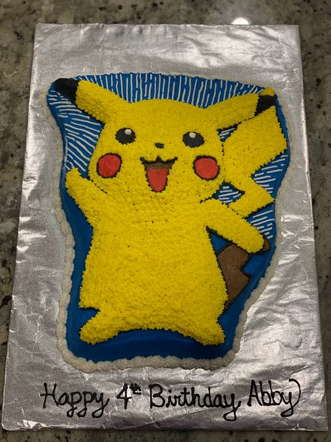 Buttercream cake using a Wilton pan Pokemon Cake, Buttercream Cake, Butter Cream, Sweet Treats, Pikachu, Sugar Cookie, Pokemon, Cake, Pokémon