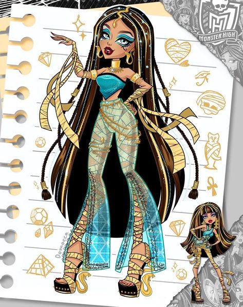 Monster High Fanart, Monster High Collection, Cleopatra Halloween, Monster High Cosplay, Monster High Frankie Stein, Monster High Costume, Monster High Frankie, Arte Monster High, Klub Winx