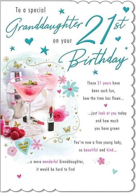 Happy 21 Birthday Granddaughter, Granddaughter 21st Birthday Wishes, 21st Birthday Wishes For Daughter, Happy Birthday Beautiful Daughter, Daughter In Law Quotes, Wishes For Daughter, Birthday Card Messages, Birthday Wishes For Daughter, Happy Birthday Daughter