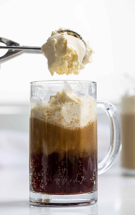 A Root Beer Float is a refreshing summertime treat made with vanilla ice cream topped with root beer, whipped cream, and a cherry on top. Root Beer Float, Classic Root Beer Float, Best Root Beer for Root Beer Float, How to Make Root Beer Float, July 4th Drink Recipes, Float Recipes, drinks, beverages, floats, i am baker, iambaker Chocolate Milk Powder, Beer Ice Cream, Float Recipes, Recipes Drinks, Vodka Lemonade, Frozen Hot Chocolate, I Am Baker, Capstone Project, Beer Float