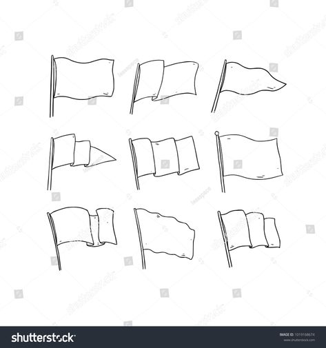 White Flag Tattoo, How To Draw A Flag In The Wind, Flag Drawing Reference, Flag Outline Drawing, Flag Sketch Drawing, Waving Flag Drawing, Pride Flag Drawing, Flag Reference, Flag Drawing Ideas