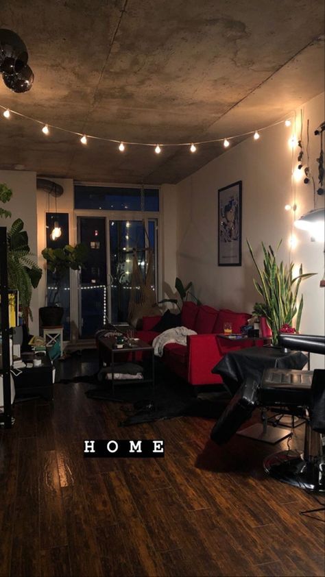 Small Dark Apartment Aesthetic, Eccentric Room Ideas, Chaotic Apartment Aesthetic, Masculine Studio Apartment Ideas, Grunge Apartment Living Room, Grunge Minimalist Room, Edgy Apartment Aesthetic, Grunge Apartment Aesthetic Living Room, Man Apartment Aesthetic