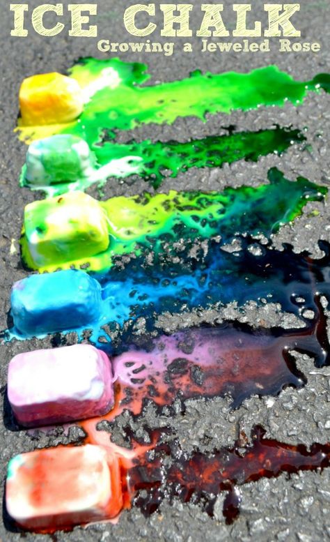 Ice Chalk Sidewalk Paint Recipe, Sidewalk Chalk Recipe, Ice Chalk, Snow Day Activities, Diy Kid Activities, Summer Snow, Play Food, Easy Crafts For Kids, Fun Activities For Kids