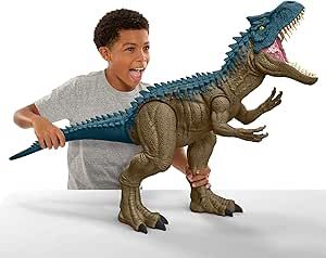 Amazon.com: Mattel Jurassic World Super Colossal Allosaurus Action Figure, Extra Large Dinosaur Can Swallow 20 Mini Figures, 38-inch Long XL Action Play Toy : Toys & Games Lego Jurassic World Game, Paw Patroller, Spider Man Costume, Dinosaur Figures, Largest Dinosaur, Lego Jurassic, Lego Jurassic World, Dinosaurs Figures, Chaos Theory