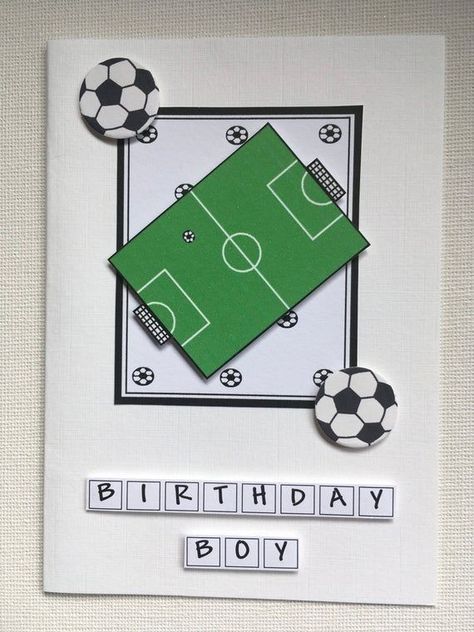 Football Birthday Cards, Football Theme Birthday, Steampunk Cards, Men's Cards, Soccer Cards, Homemade Birthday Cards, Masculine Birthday Cards, Birthday Cards For Boys, Bday Cards