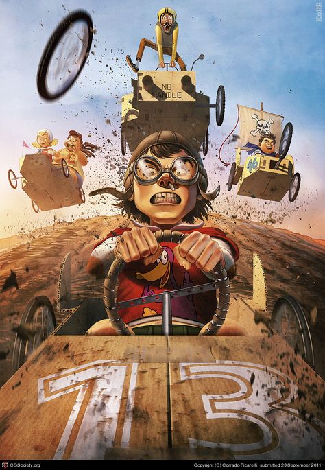 Box race by Corrado Ficarelli | 2D | CGSociety Cars Art, Art Et Illustration, 영감을 주는 캐릭터, A Cartoon, Car Art, Art Cars, Cartoon Character, Illustrations Posters, Character Illustration