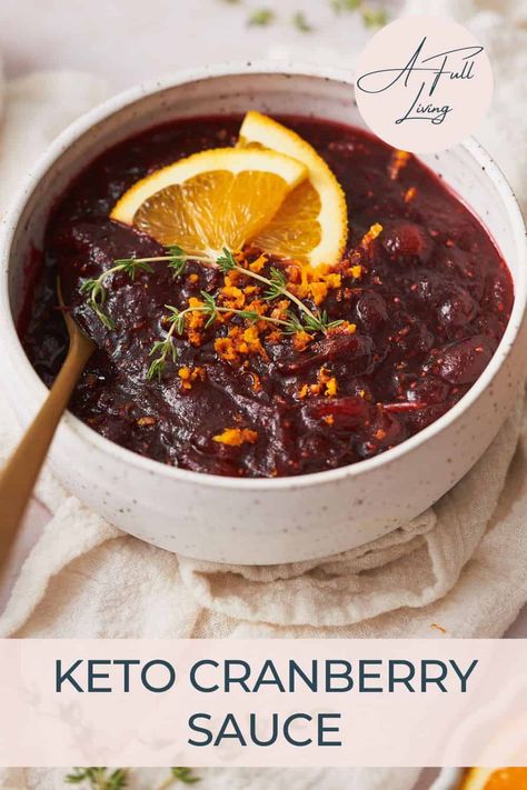 This Keto Cranberry Sauce is incredibly simple to make, with only 5 ingredients. It’s ready in under 15 minutes, and is a staple on any holiday table! Keto Cranberry Recipes, Keto Holiday Recipes, Dash Diet Recipes, Canned Cranberry Sauce, Low Carb Holiday, Leftover Cranberry Sauce, Cranberry Sauce Recipe, Healthy Holiday Recipes, Keto Food List