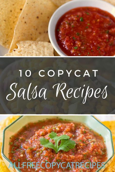 10 Copycat Salsa Recipes | AllFreeCopycatRecipes.com Copycat Hacienda Salsa, Salsa Copycat Recipe, Cheddars Copycat Salsa Recipe, Cantina Laredo Salsa Recipe, Copycat Tostitos Salsa, Copycat Salsa Recipes, Tostitos Salsa Recipe Copycat, Salsaritas Copycat Recipes, Applebees Salsa Recipe