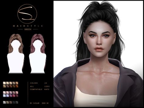 Sims 4 Cc Ponytail Alpha, S Club Sims 4 Hair, Ts4 Alpha Hair, Y2k Ponytail, Hair Ts4, Sims 4 Male Clothes, Mod Hair, Sims 4 Cas Mods, The Sims 4 Skin