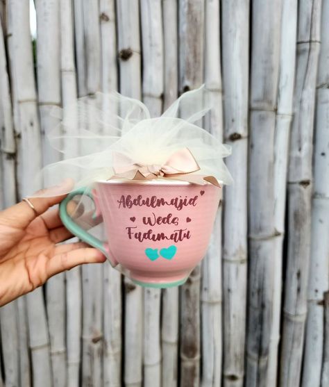 300 personalized mugs done and dusted 💕 Looking for the perfect souvenir or gift idea. Personalized mugs are a good idea. Send a dm for more details. #mug #coffee #handmade #gifts #love #smallbusiness #muglife #coffeetime #bhfyp #souvenirwedding Mug Souvenir Packaging Ideas, Wedding Souvenirs For Guests Mugs, Personalised Mugs Ideas, Name Mugs Handmade, Personalised Coffee Mug, Done And Dusted, Wedding Souvenirs, Gift Items, Mug Coffee