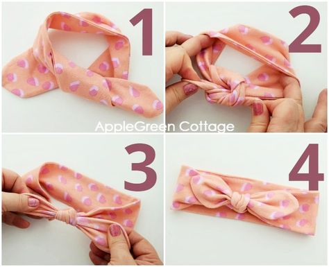 See how to make a baby headband using this easy diy baby headband tutorial. Make a quick and fashionable baby accessory in minutes! These diy knot headbands come in 3 sizes, you can sew them on a basic home sewing machine. Visit the blog and learn how to make baby knot headbands now! How To Make Baby Headbands, Baby Headband Sizes, Baby Accessories Diy, Diy Baby Bows Headbands, Diy Baby Hair Bows, Diy Baby Headband, Make A Headband, Baby Headband Tutorial, Diy Baby Bows