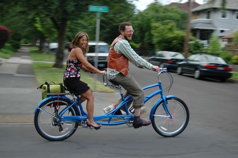 Bike Date, Folding Tricycle, Bike Riding Benefits, Funny Marriage Advice, Cheap Date Ideas, Tandem Bicycle, Advice For Newlyweds, Bicycle Wheels, Tandem Bike