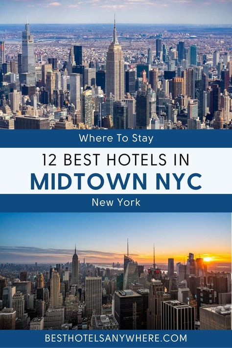 Want to see the very best hotels in Midtown NYC? This research, data and experience based guide shows you the top rated cheap, mid range and luxury hotel options available for your visit to Midtown Manhattan New York, plus so much more! Empire State Building View, Nyc Attractions, Midtown Nyc, Nyc Holidays, Manhattan Hotels, Ny Hotel, New York City Vacation, New York City Manhattan, Ny Trip