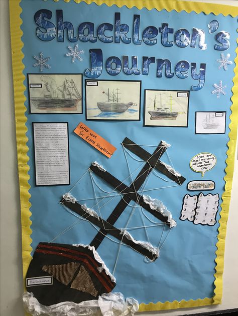 Shackleton #shackleton’sjourney #display #bigfreeze Titanic Display Classroom, Titanic Topic Ks2, Explorers Display Ks1, Viking Display Ks2, Winter Classroom Display, Pirate Display Board, Pirate Display Ks1, Ks2 Display, Classroom Wall Displays