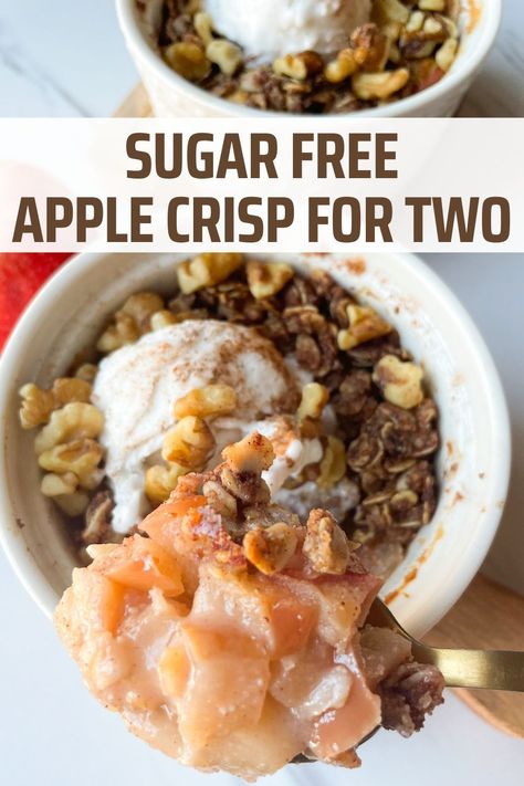 Monk Fruit Recipes, Sugar Free Apple Crisp, Apple Crisp Recipe Healthy, Bananas Recipes, Healthy Apple Crisp, Sugar Free Fruits, Monk Fruit Sweetener, Sugar Free Recipes Desserts, Frozen Bananas