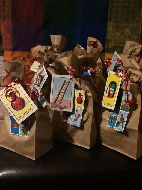 Mexican Lottery Party Theme, Mexican Candy Gift Ideas, Mexican Candy Bags Ideas, Mexican Goodie Bags, Adult Candy Bags, Posada Mexicana Ideas, Paper Bag Goodie Bags, Birthday Party Goodie Bag Ideas, Goodie Bags For Birthday Parties