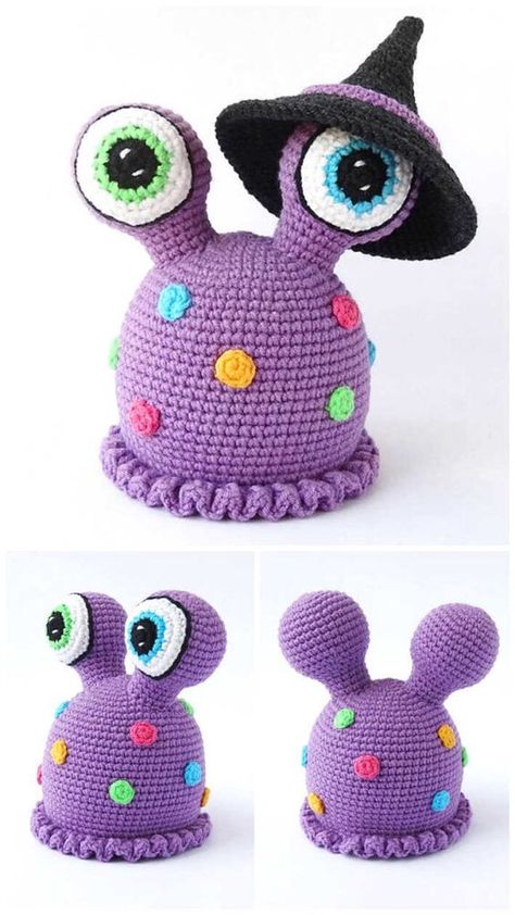 Crochet Monster Pattern Free, Croshay Ideas, Free Crochet Amigurumi Patterns, Monster Crochet, Worry Monster, Crochet Amigurumi Patterns, Free Crochet Amigurumi, Beanie Knitting Patterns Free, Crochet Hood