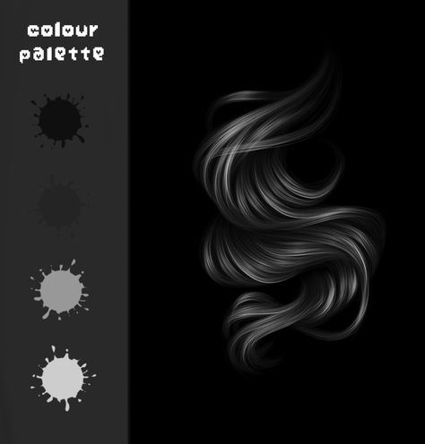 Black Hair Color Palette Digital Art, Black Hair Color Palette, Ibis Tutorial, Palette Hair Color, Hair Color Palette, Hair Color Swatches, Lip Color Palette, Gold Hair Colors, Procreate Brushes Free