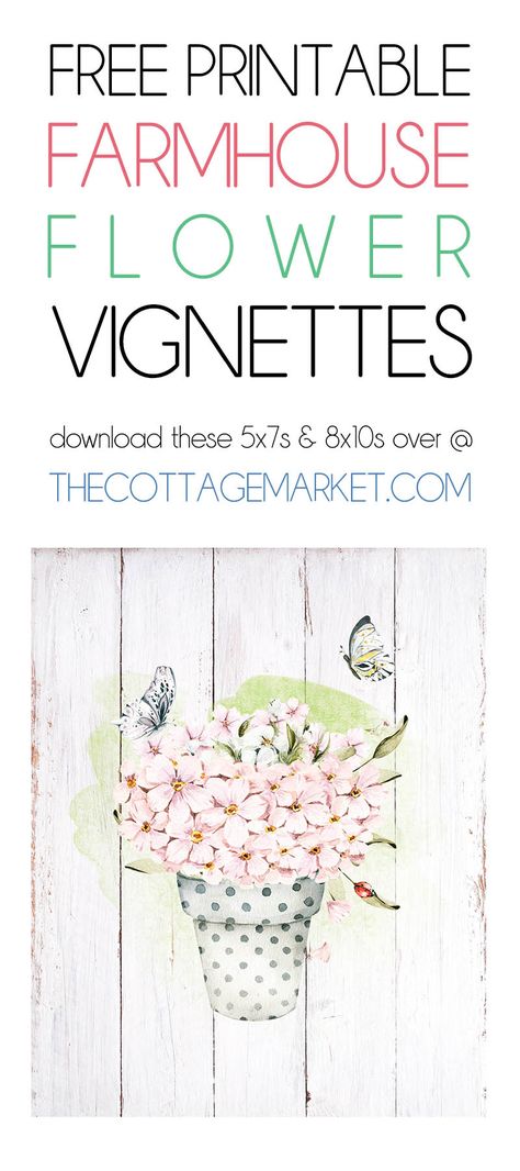 Free Watercolor Printable, Farmhouse Printables, Cottage Market, Spring Pictures, Free Printable Art, Free Digital Scrapbooking, Party Printables Free, Watercolor Printable, Floral Printables