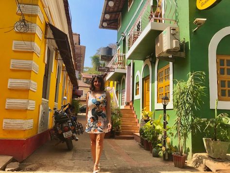 Portuguese heritage colony in Fontainhas, Goa - RavenousLegs Old European Architecture, Fontainhas Goa, Immaculate Conception Church, Portuguese Style, St Sebastian, Underground Tunnels, Heritage House, European Architecture, National Symbols