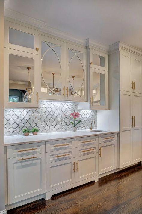 Glass cabinets kitchen modern