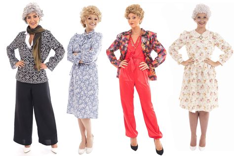 Gather Your Squad Because Target Has Debuted <em>Golden Girls</em> Costumes for Halloween 2019 Girls Costumes For Halloween, Golden Girls Party, Golden Girls Costumes, 80s Theme Party Outfits, Golden Girls Theme, Funny Group Halloween Costumes, Girl Group Halloween Costumes, Periwinkle Dress, Costumes For Halloween