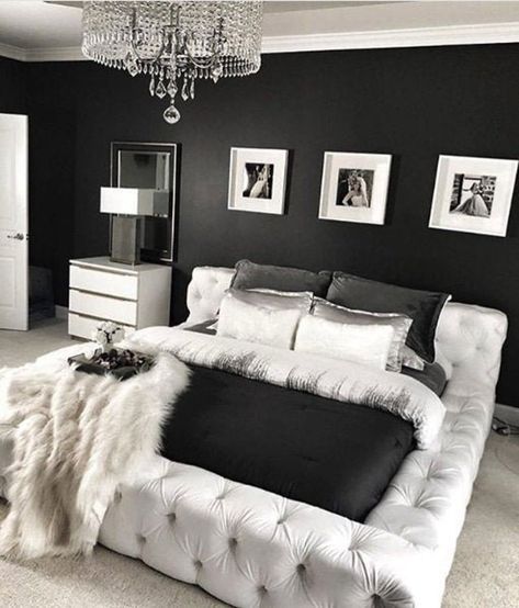 Untitled Black And White Bedroom, Bed Decoration, Bed Dresser, Bedding Inspiration, Dekorasi Kamar Tidur, Black Bedroom, Luxury Bedroom Master, Girl Bedroom Designs, Teen Bedroom Decor