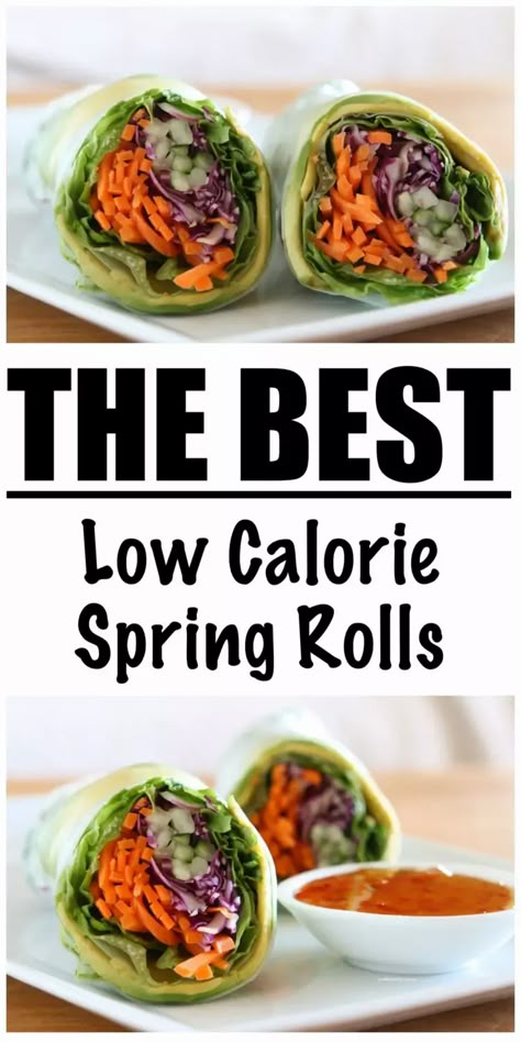 California Spring Rolls, Low Calorie Vietnamese Recipes, Low Calorie Vegetable Snacks, Low Cal Spring Rolls, Low Calorie Spring Rolls, Healthy Spring Roll Recipes, Low Calorie Asian Recipes, Low Calorie Vegetable Recipes, Low Calorie Sushi