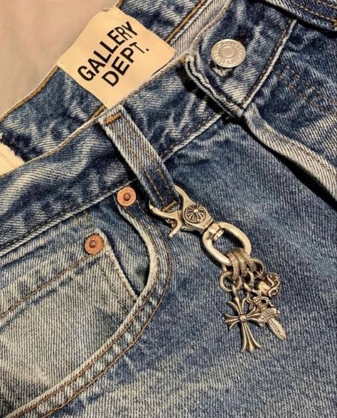 Chrome Hearts Keychain, Jeans Keychain, Chrome Hearts Jewelry, Thrift Inspo, Heart Keychain, Jeans Y2k, Jean Accessories, Metal Accessories, Chrome Hearts