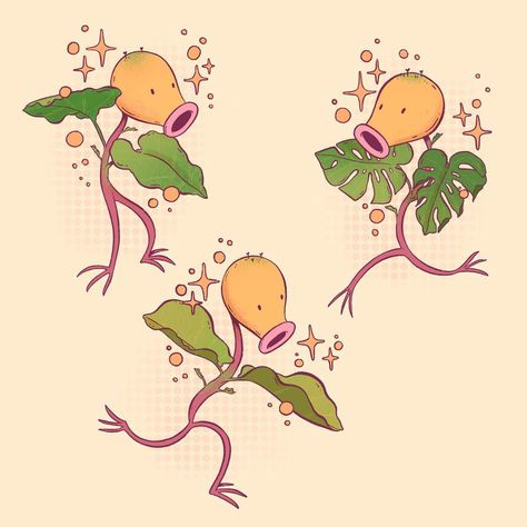 Pokemon In Love, Stufful Pokemon Art, Bellsprout Pokemon, Pokemon Hugging, Chibi Leafeon, Plant Pokemon Art, Plant Pokemon, Mother Earth Art, Pokemon Fanart