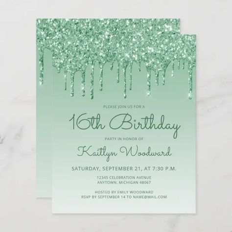 18th Birthday Invitation, 16th Birthday Invitations, Ombre Background, 21st Birthday Invitations, Drip Design, 30th Birthday Invitations, 50th Birthday Invitations, 40th Birthday Invitations, 18th Birthday Party