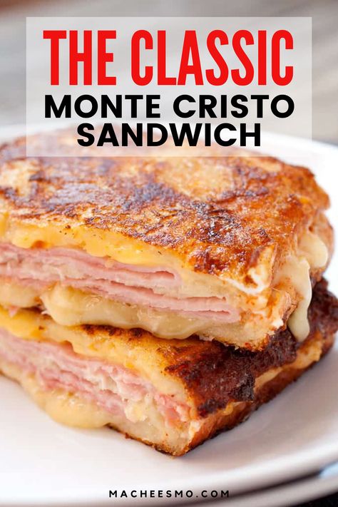 Grilled Ham And Cheese Sandwich, Diy Sandwich, Grilled Ham And Cheese, Monte Cristo Sandwich, Best Sandwich Recipes, Grilled Ham, Sandwich Bar, Ham And Cheese Sandwich, Grilled Cheese Recipes