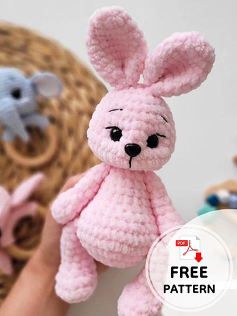 Easy Crochet Bunny For Beginners Free Pattern Crochet Easter Patterns, Easy Crochet Bunny, Crochet Rabbit Free Pattern, Free Crochet Patterns For Beginners, Crochet Amigurumi Patterns, Doll Amigurumi Free Pattern, Knitted Doll Patterns, Crochet Monkey, Gifts Crochet