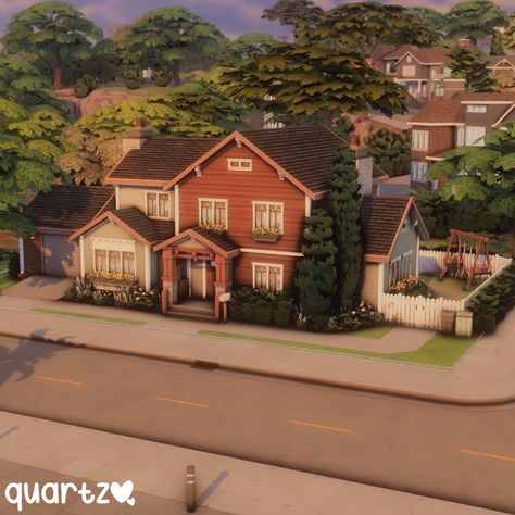 ♡ quartz ♡ | Cozy Suburban Family Home ✨ • ☁️ no cc ☁️ gallery id : quartzz64 ☁️ 40x30 ☁️ 3 beds / 2 baths • • tags 🏷️: #sims #sims4 #sims4house... | Instagram 2 Bedroom Sims 4 House Layout, Sims 4 One Floor House, Sims 4 Suburban House Layout, 40x30 House Plans Sims 4, Simple Sims 4 Houses, Sims 4 Gallery House, Sims 4 40x30 House, Sims 4 Cozy House, Sims 4 Big Family House