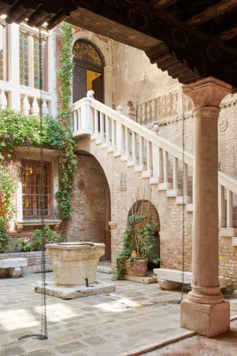 This restored piano nobile on the Campiello San Tomà canal in Venice has grand proportions. The Venice property is accessed via a private bridge and courtyard with an original Istria staircase, stone well, and antique wall frescoes. Inside, the Italian property has 5-metre-high ceilings, terrazzo, and parquet flooring throughout. 

Via Sotheby’s Realty Venice

#property #venice #italy #architecture #design Clubhouse Design, Homes In Italy, Italy Architecture, Italy House, Prefab Cabins, Italian House, Italian Architecture, Casas Coloniales, Italian Home